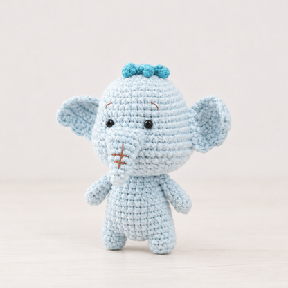 Crochet Lumpy Elephant Amigurumi Pattern (Mini Stuffed Elephant, 3-4 inches)