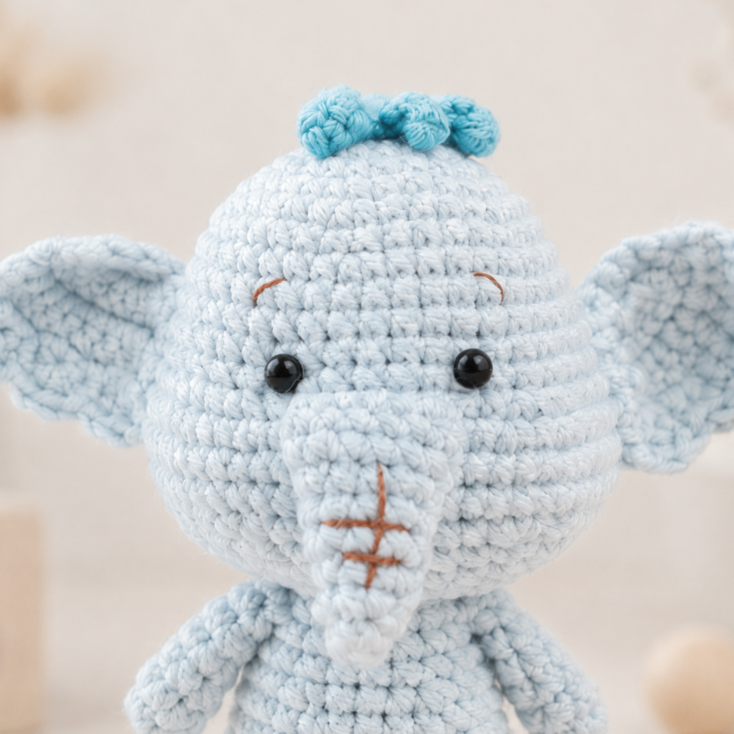 Crochet Lumpy Elephant Amigurumi Pattern (Mini Stuffed Elephant, 3-4 inches)