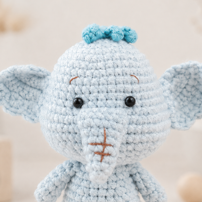 Crochet Lumpy Elephant Amigurumi Pattern (Mini Stuffed Elephant, 3-4 inches)