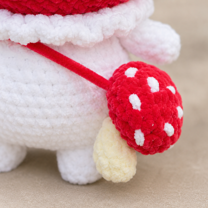 Crochet Meow the Mushroom Cat Pattern (Chunky Amigurumi | Cat, Frog Companion & Mini Mushroom Bag Included)