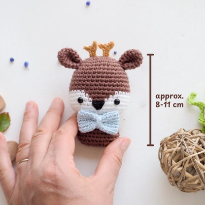 Crochet Mini Toys Pattern (Fox, Bunny, Bear, Dragon, Reindeer, and Giraffe)