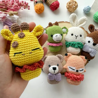 Crochet Mini Toys Pattern (Fox, Bunny, Bear, Dragon, Reindeer, and Giraffe)