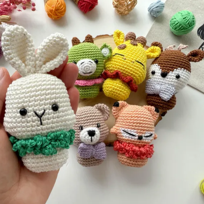 Crochet Mini Toys Pattern (Fox, Bunny, Bear, Dragon, Reindeer, and Giraffe)