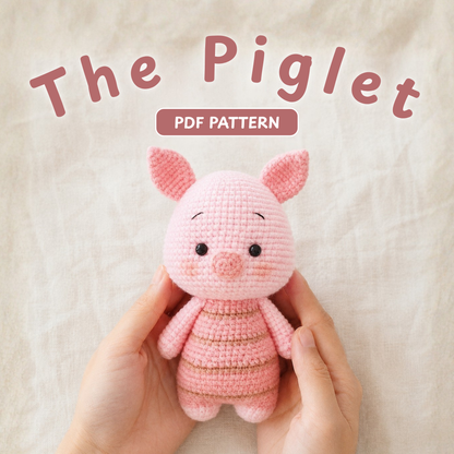 Crochet Piglet Amigurumi Pattern (Mini Stuffed Pig with Striped Jumper, 3-4 inches)
