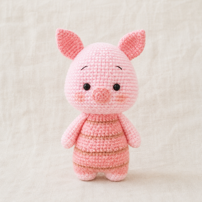 Crochet Piglet Amigurumi Pattern (Mini Stuffed Pig with Striped Jumper, 3-4 inches)