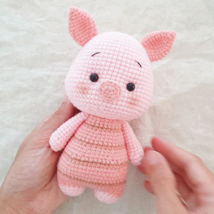 Crochet Piglet Amigurumi Pattern (Mini Stuffed Pig with Striped Jumper, 3-4 inches)