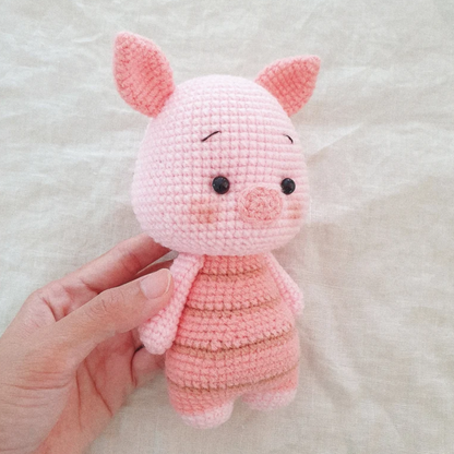 Crochet Piglet Amigurumi Pattern (Mini Stuffed Pig with Striped Jumper, 3-4 inches)