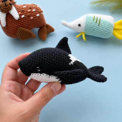 Crochet Sea Animals Amigurumi Pattern (6 Figures) Orca · Puffer Fish · Sailfish · Walrus · Seal · Crab