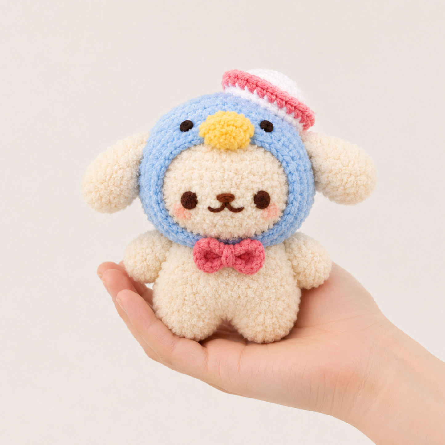Crochet Puppy in Penguin Costume Pattern (Includes Sailor Hat, Beret & Cat Ears Variations)