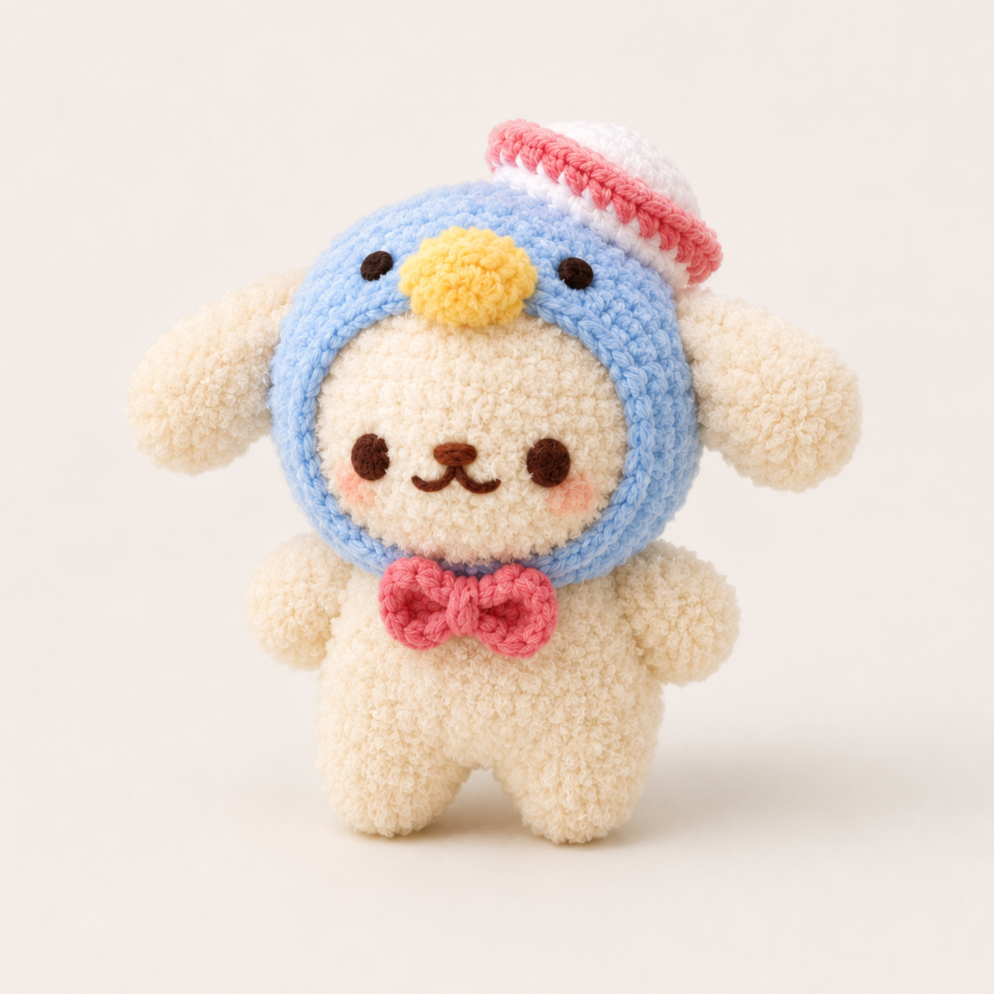 Crochet Puppy in Penguin Costume Pattern (Includes Sailor Hat, Beret & Cat Ears Variations)