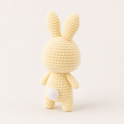 Crochet Rabbit Amigurumi Pattern (Mini Stuffed Bunny with Layered Ears and Belly Plate, 3-4 inches)