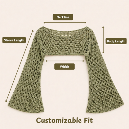 Mesh Sleeve Sweater Crochet Pattern