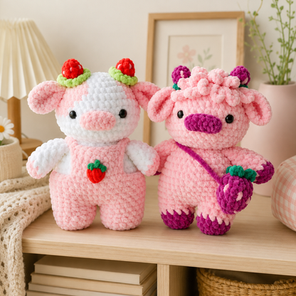 Crochet Cherry Cows Mod Pattern (2 Variants)