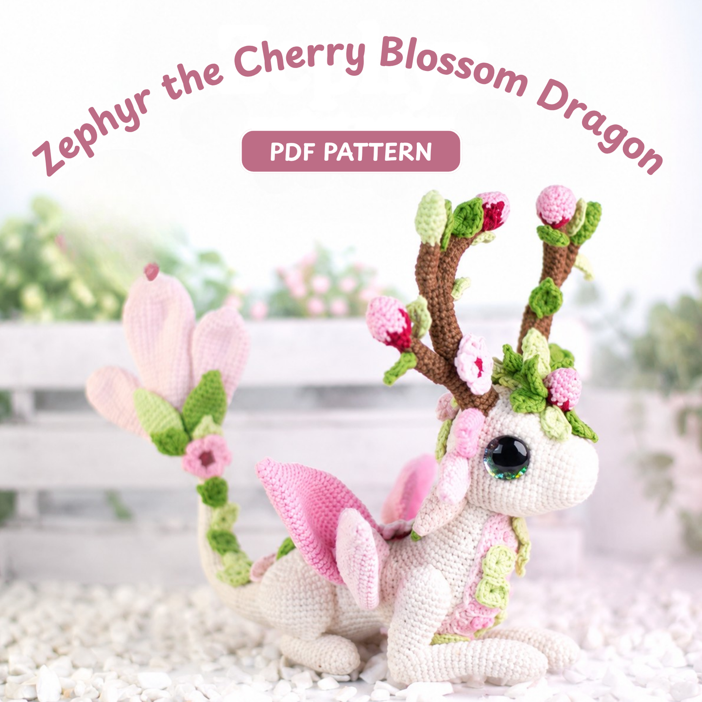Crochet Zephyr the Cherry Blossom Dragon Pattern