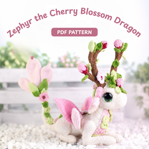Crochet Zephyr the Cherry Blossom Dragon Pattern